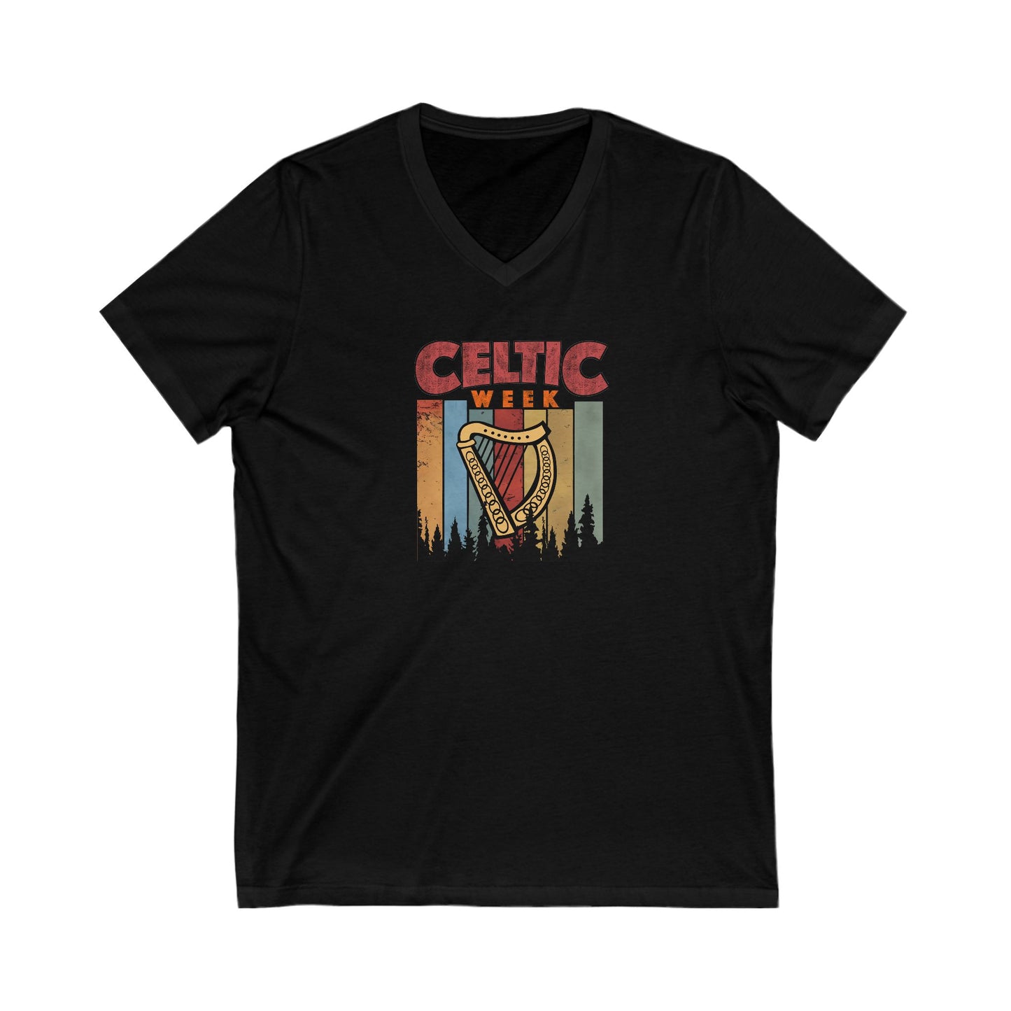 Celtic Week V-Neck Tee w/ Harp