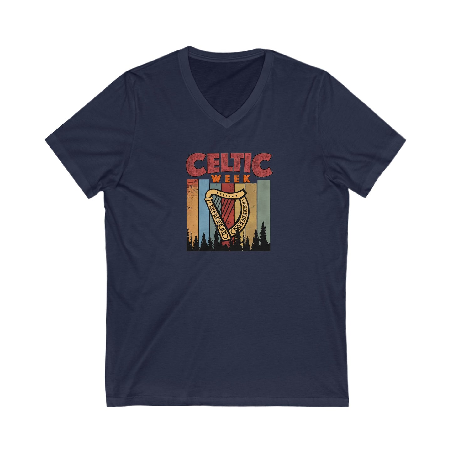 Celtic Week V-Neck Tee w/ Harp