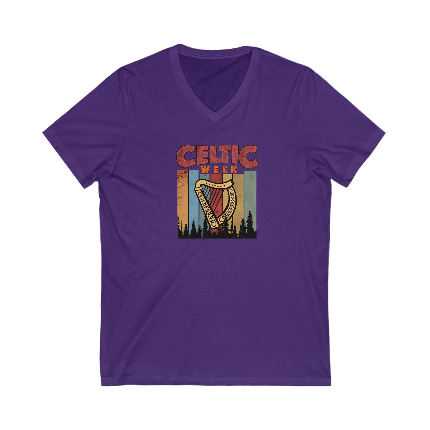 Celtic Week V-Neck Tee w/ Harp