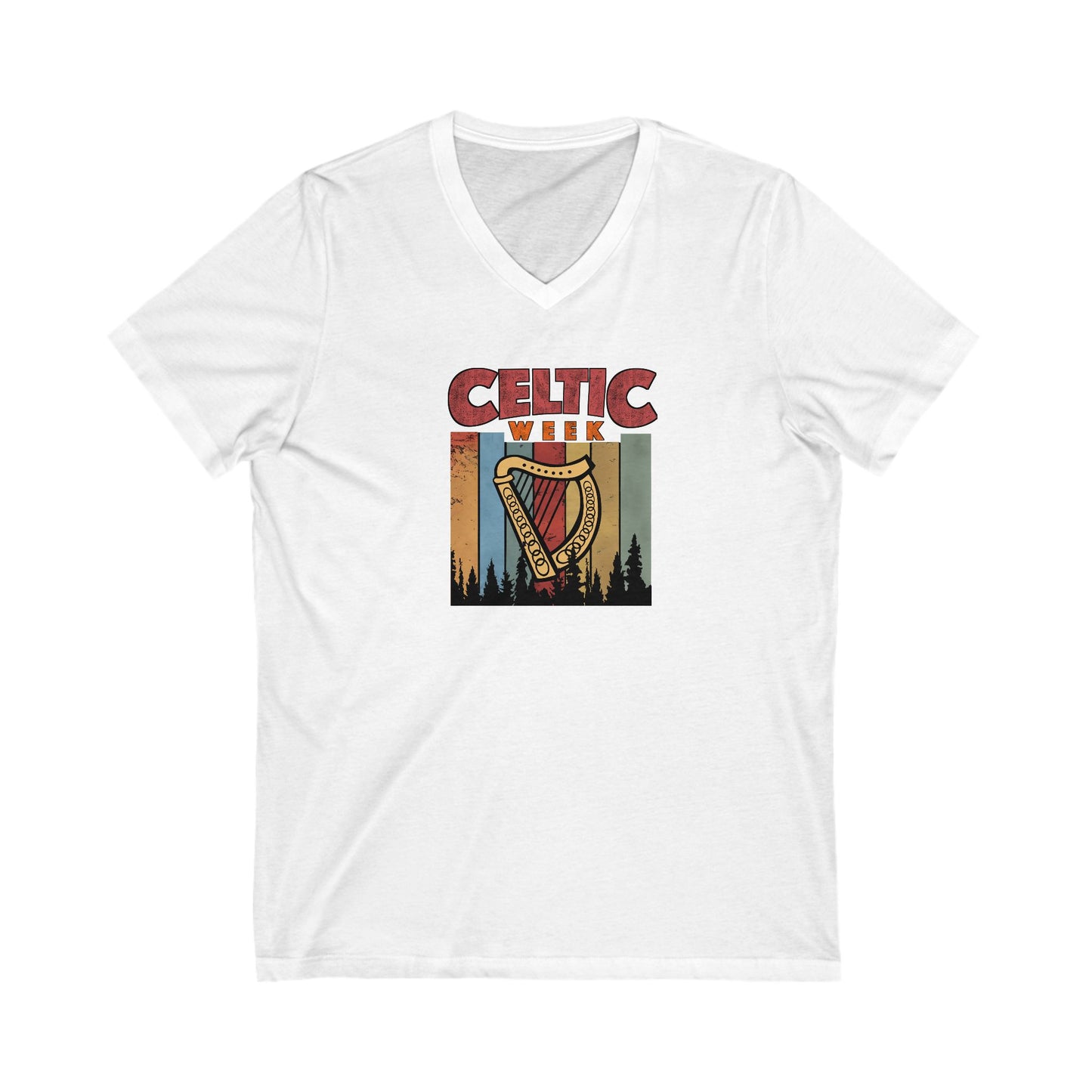 Celtic Week V-Neck Tee w/ Harp