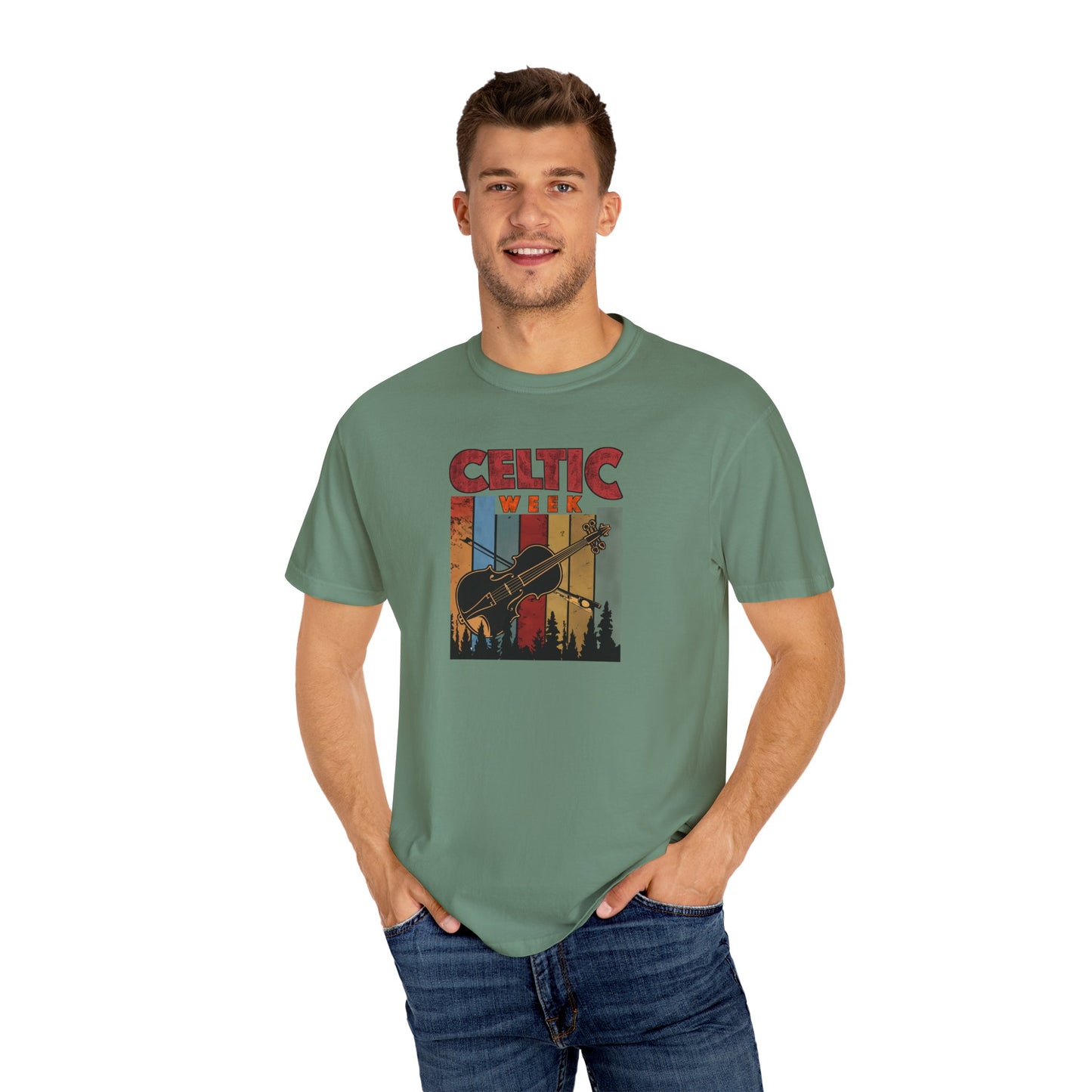 Celtic Week T-Shirt, Unisex Cotton Tee w/ Fiddle