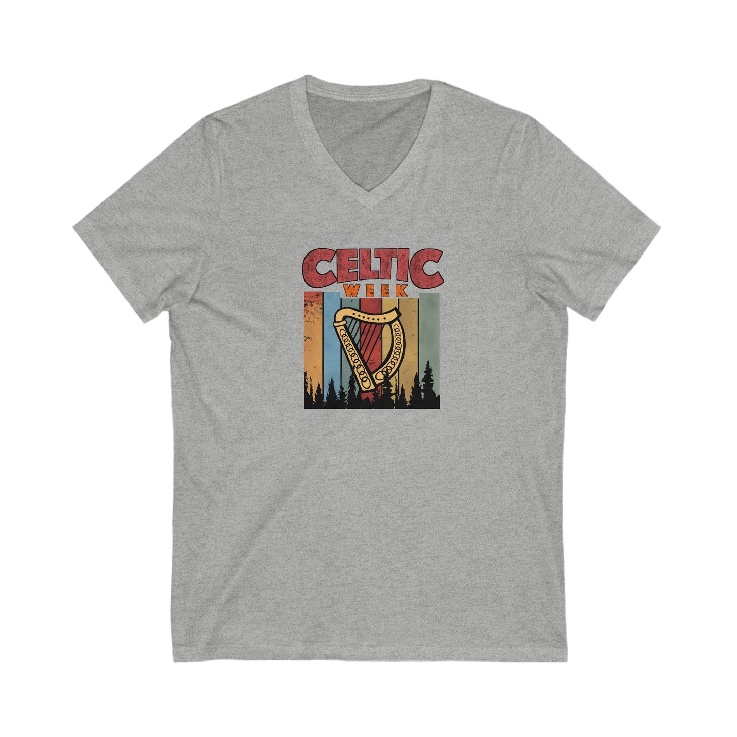 Celtic Week V-Neck Tee w/ Harp