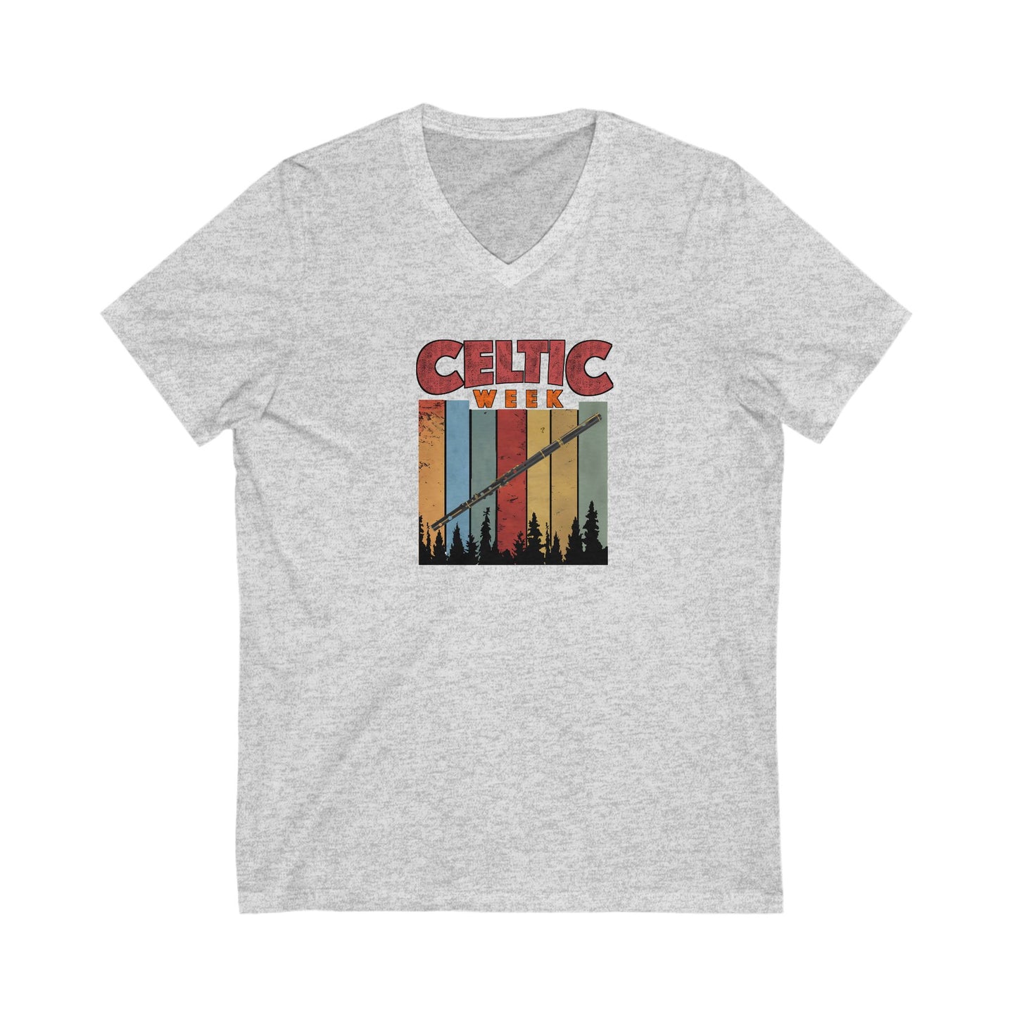 Celtic Week V-Neck Tee w/ flute