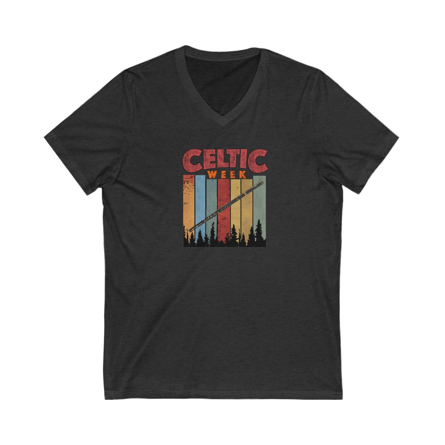 Celtic Week V-Neck Tee w/ flute