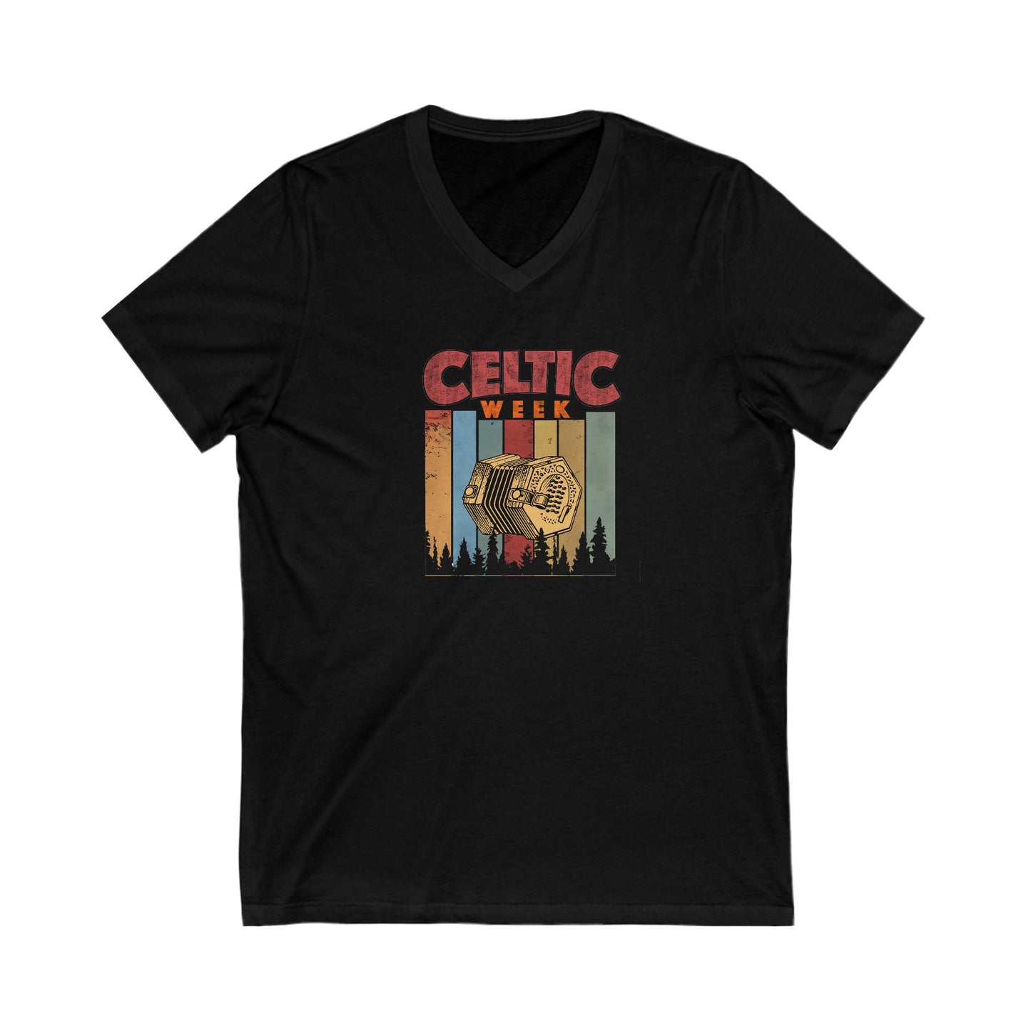 Celtic Week V-Neck Tee w/ concertina