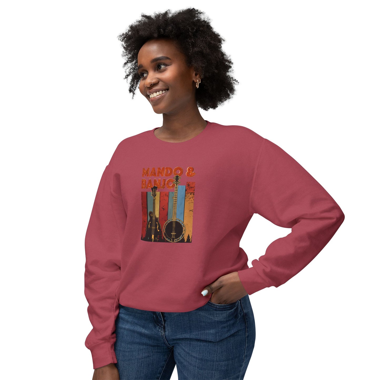 Mando & Banjo Unisex Lightweight Crewneck Sweatshirt - Perfect Gift for Music Lovers