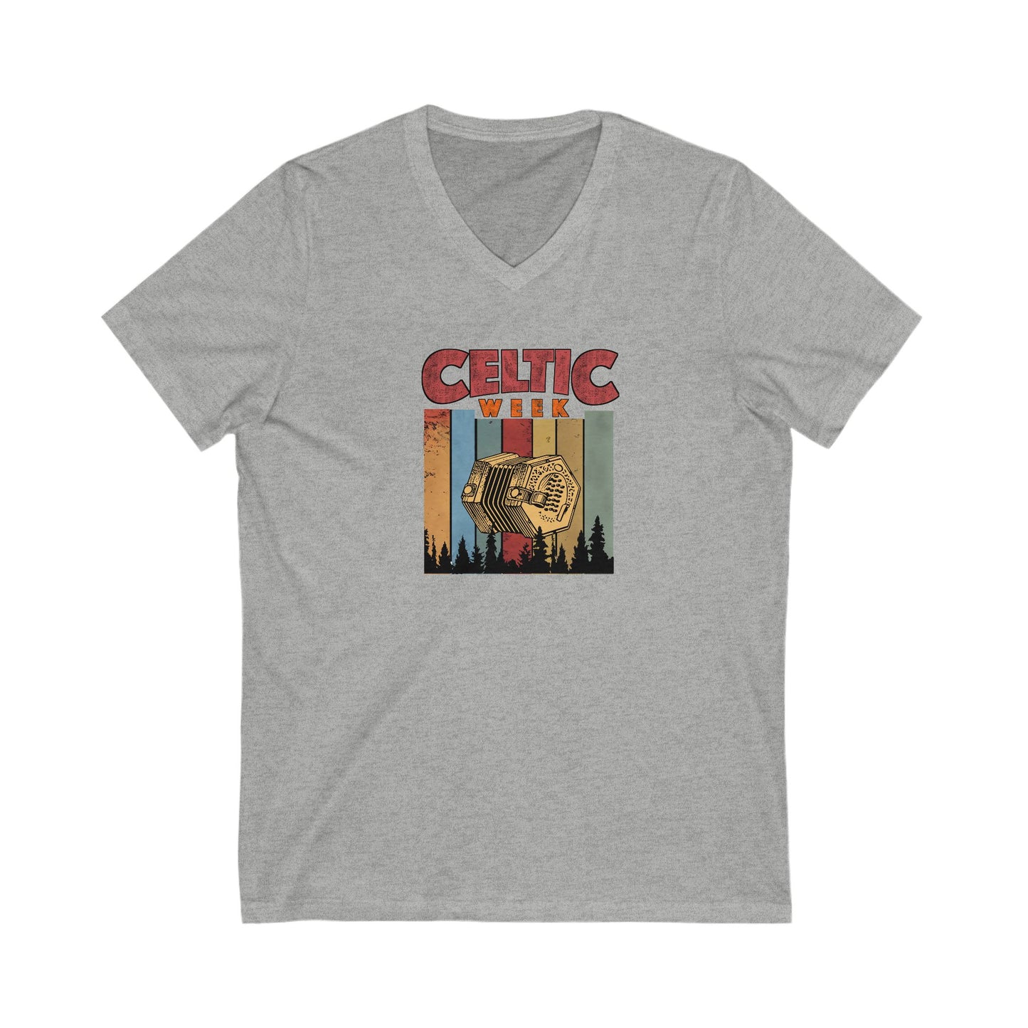Celtic Week V-Neck Tee w/ concertina