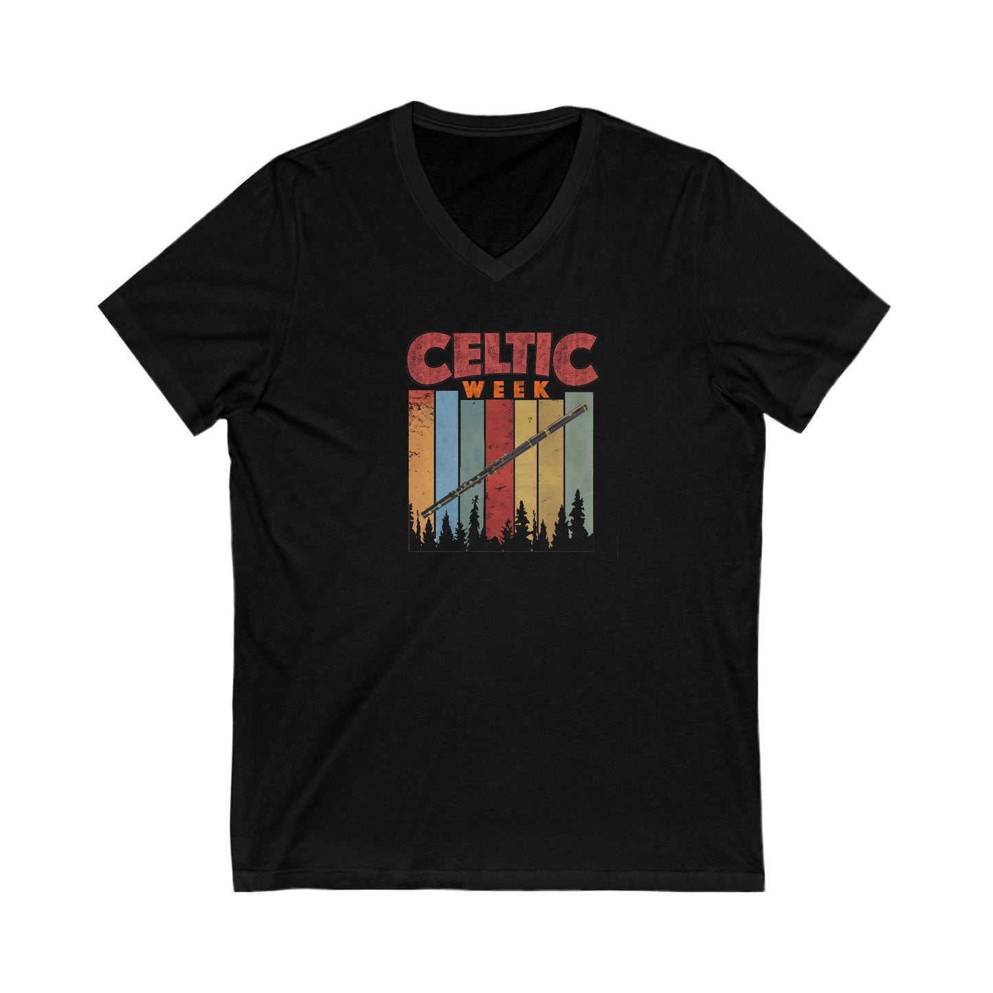 Celtic Week V-Neck Tee w/ flute
