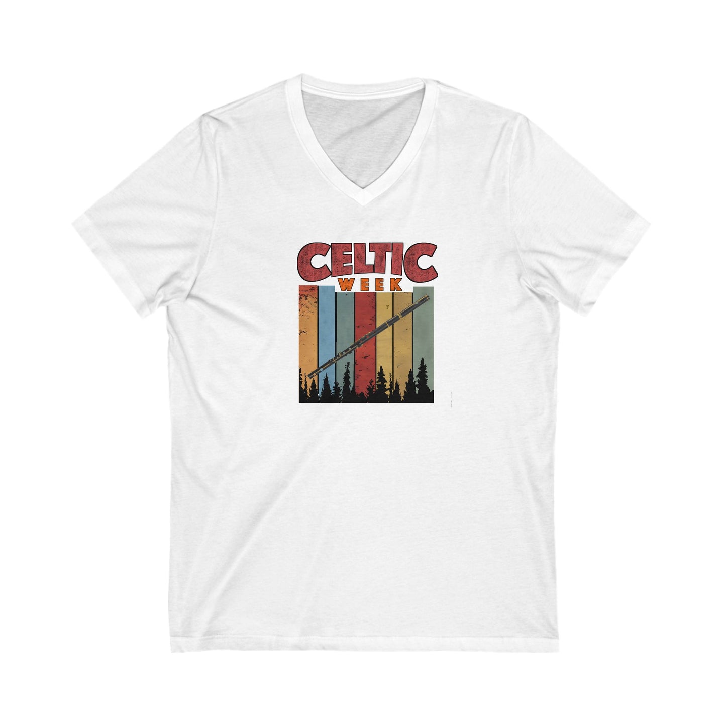 Celtic Week V-Neck Tee w/ flute
