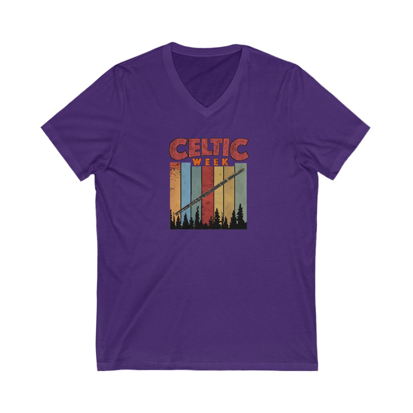 Celtic Week V-Neck Tee w/ flute