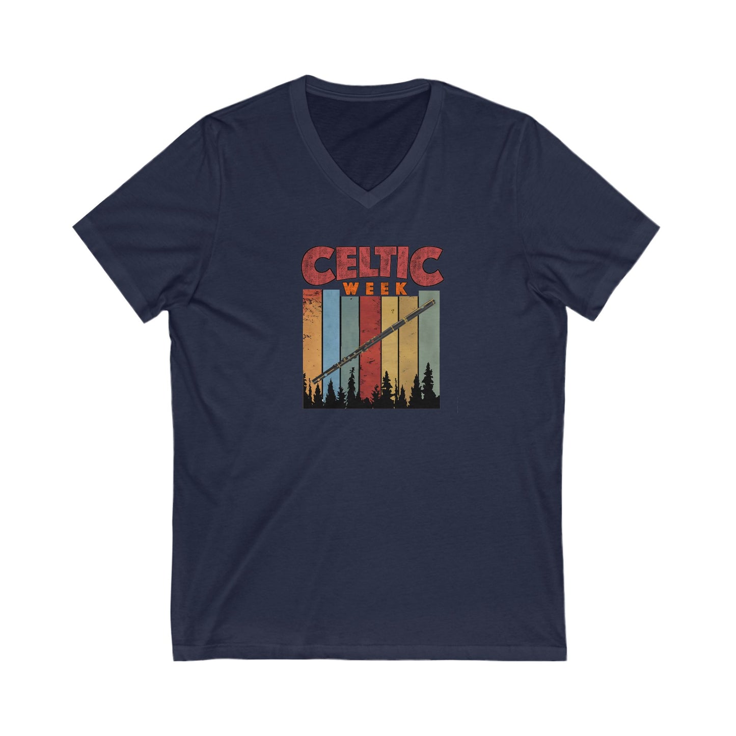 Celtic Week V-Neck Tee w/ flute