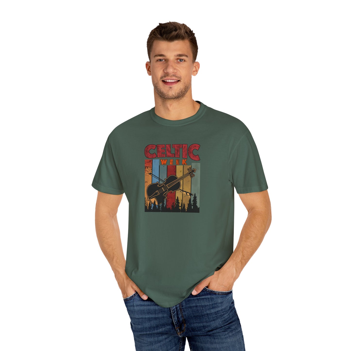 Celtic Week T-Shirt, Unisex Cotton Tee w/ Fiddle