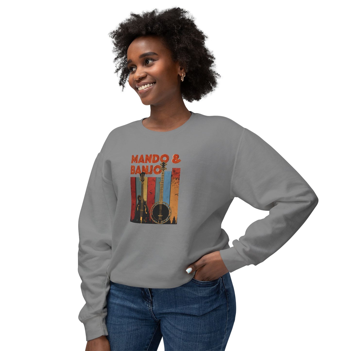 Mando & Banjo Unisex Lightweight Crewneck Sweatshirt - Perfect Gift for Music Lovers